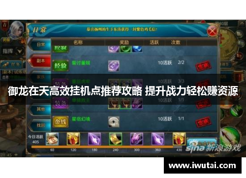 御龙在天高效挂机点推荐攻略 提升战力轻松赚资源